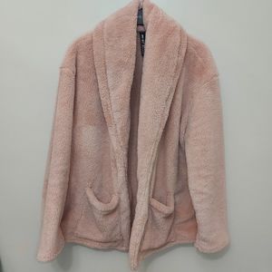 Lord and Taylor Pink Fuzzy Teddy Cardigan